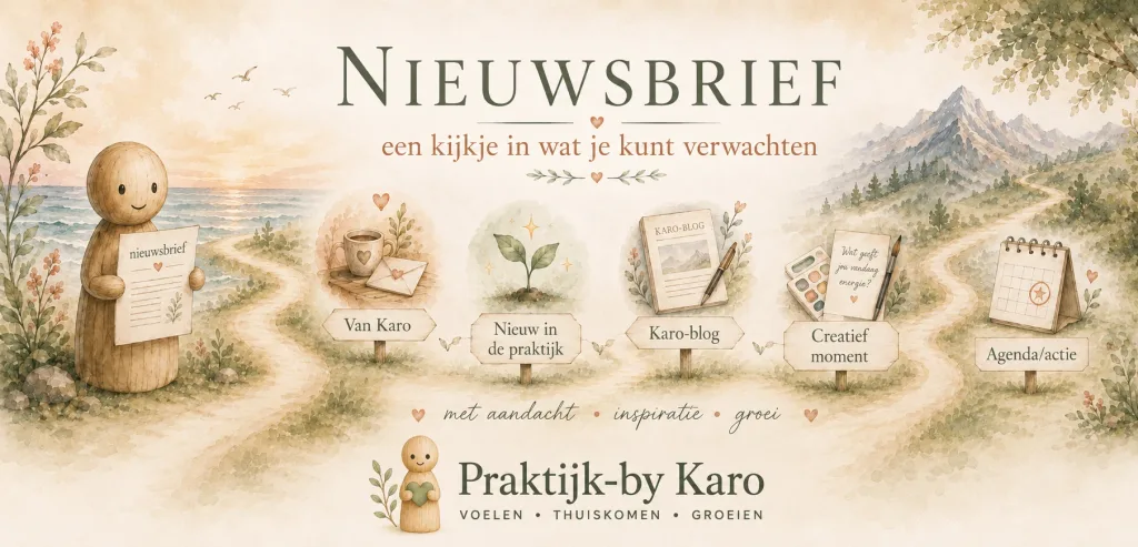 Nieuwsbrief praktijk-by Karo voor hooggevoelige mantelzorgers